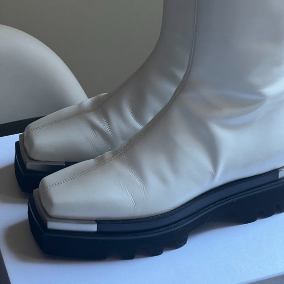 PETER DO White Metal Tip Combat Boots - Picture 2 of 6